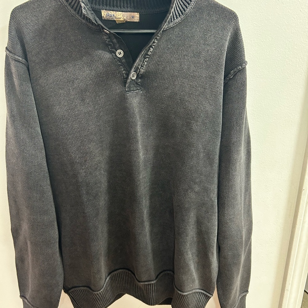Blue by Pronto Uomo Mens Pullover Sweater Size M Gray Mock Neck‎ Button Casual